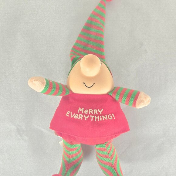 1988 Ziggy Christmas Merry Everything Plush Doll In His Pajamas Green And Red - Picture 1 of 10